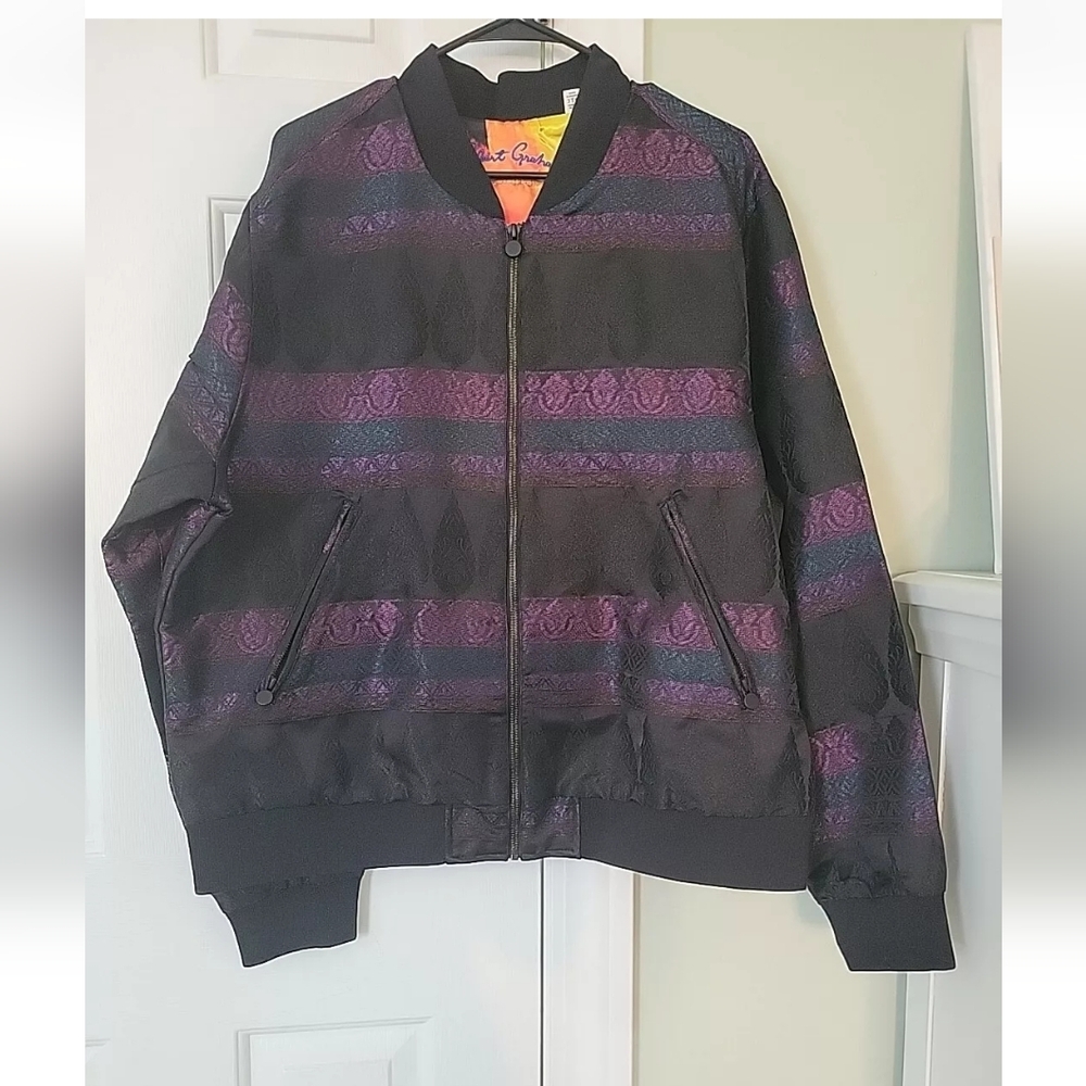 Robert Graham Men's Black Royal Karamela Limited Bomber Jacket Size 2XL